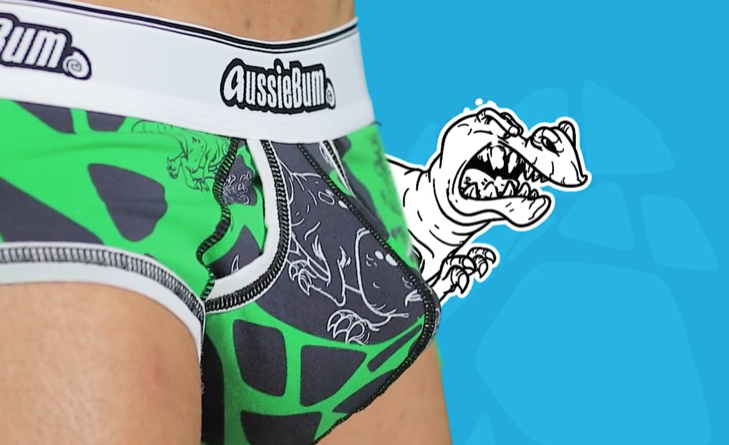 Push Up Slipy AussieBum Enlarge 2.0 Dino Green Brief3 - kópia_729px